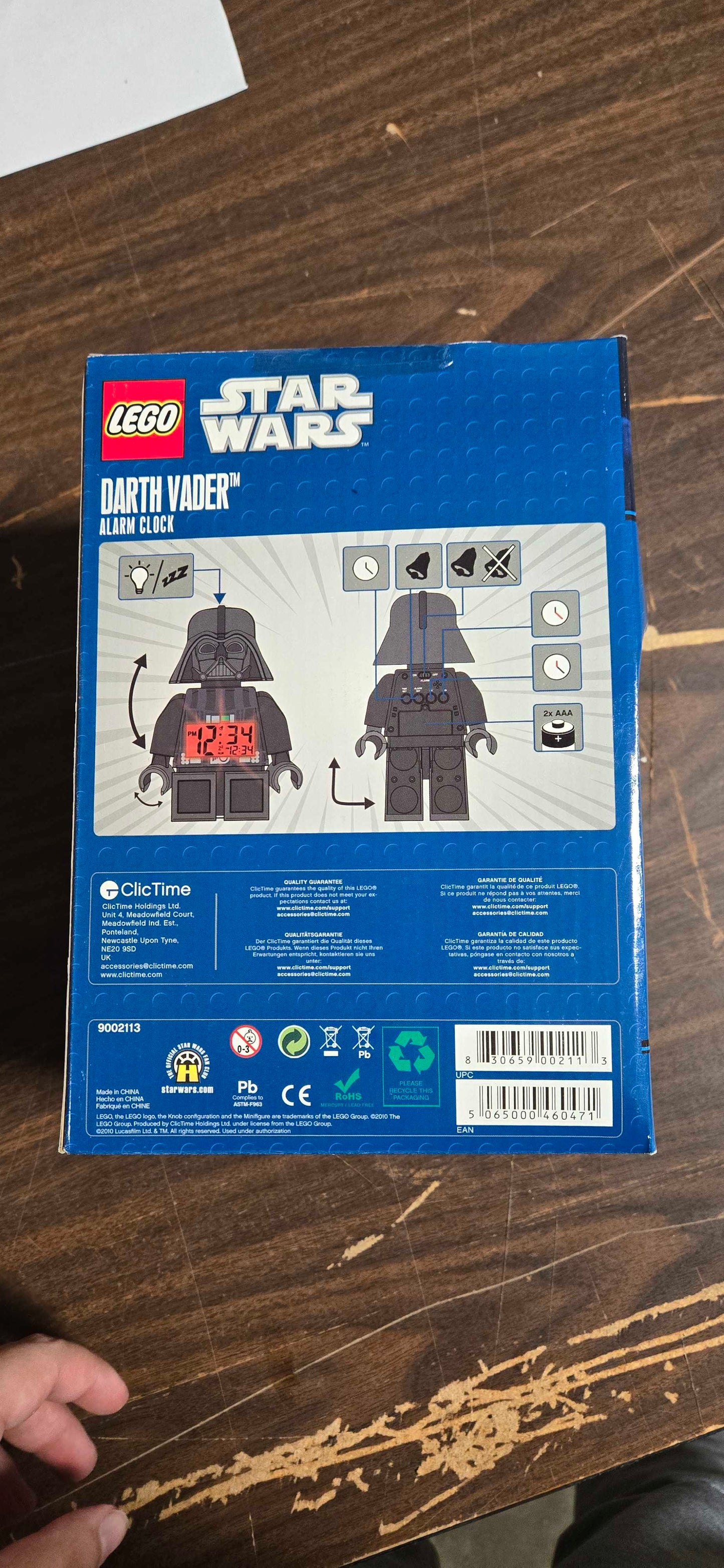 Lego Star Wars: Darth Vader Minifigure Clock (2856081)