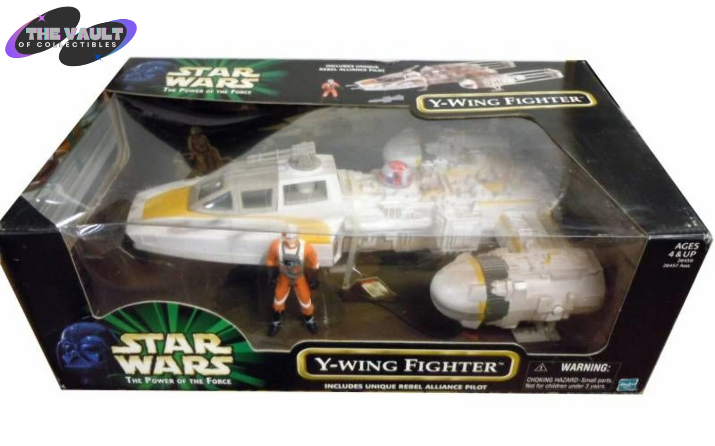 NIB Star Wars The Power of the Force Y-WING FIGHTER w/Rebel Alliance Pilot