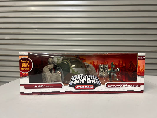 NIB Star Wars Galactic Heroes Slave 1 Set - Boba Fett and Han Solo in Carbonite