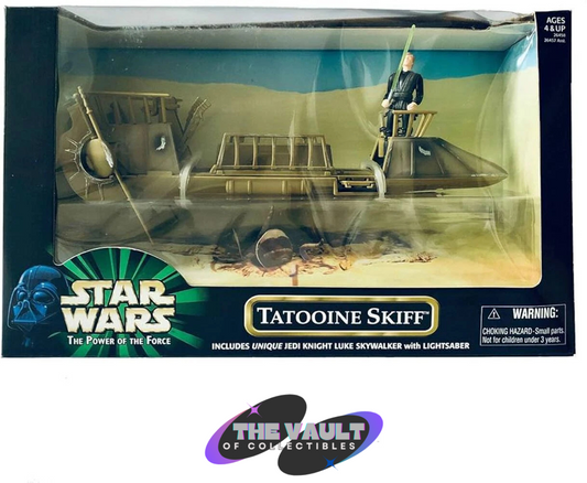 NIB Star Wars POTF Tatooine Skiff with Jedi Knight Luke Skywalker Action Figure