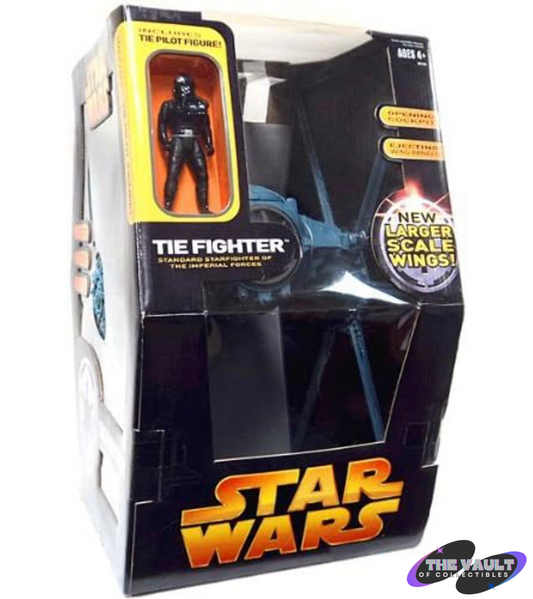 NIB Star Wars Tie Fighter with Larger Scale Wings and Tie Pilot