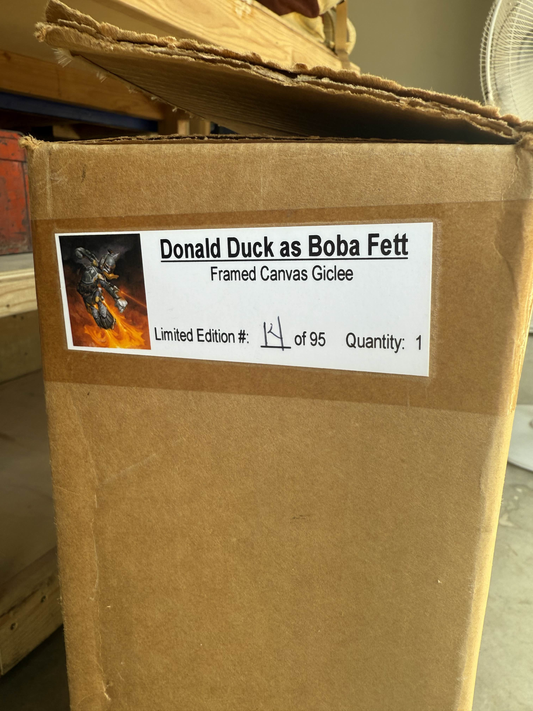 Donald Duck as Boba Fett - Framed Canvas Giclee