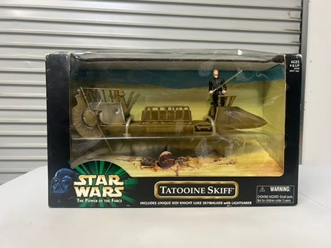 NIB Star Wars POTF Tatooine Skiff with Jedi Knight Luke Skywalker Action Figure