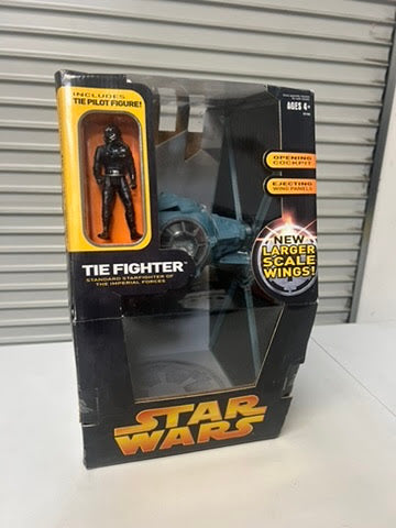 NIB Star Wars Tie Fighter with Larger Scale Wings and Tie Pilot